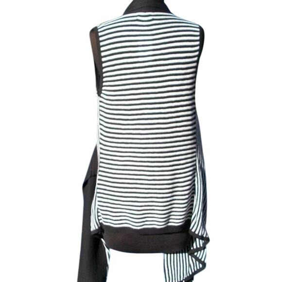Cache Black White Cardigan Shrug Wrap Vest Top New Stretch Knit $88 NWT - Picture 3 of 3